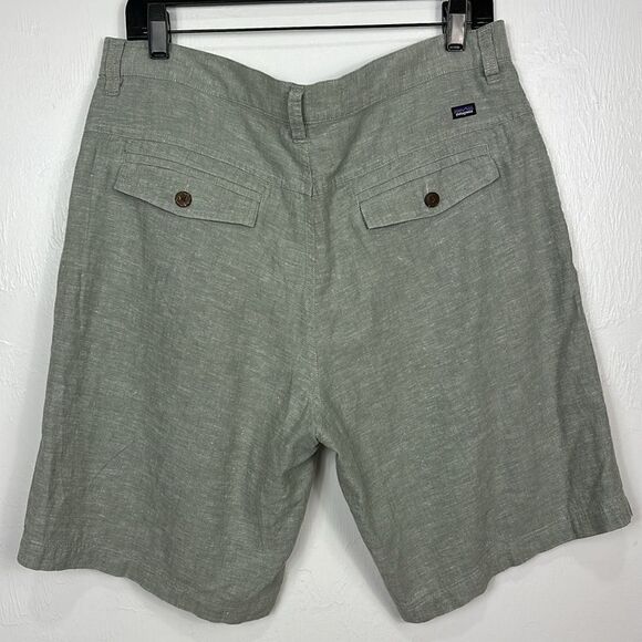 Patagonia Grayish Green Flat Front 9” Regular Fit Shorts Size 34 - Picture 3 of 7